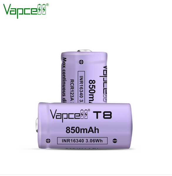 Vapcell T8 16340 850mAh Unprotected