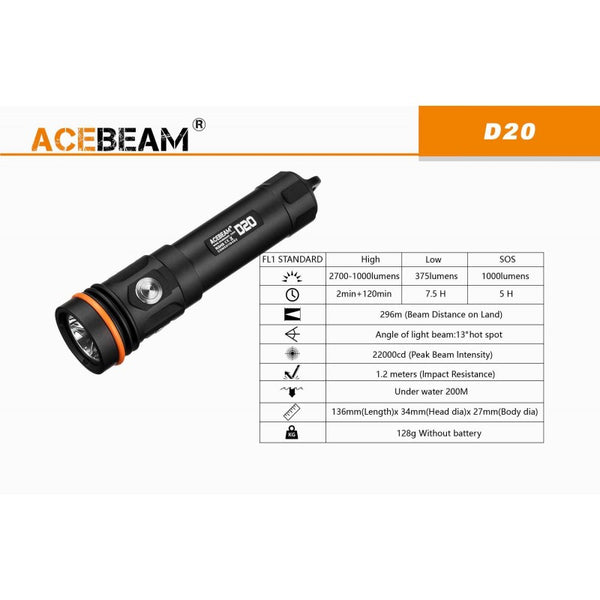 Acebeam D20 Diving Light